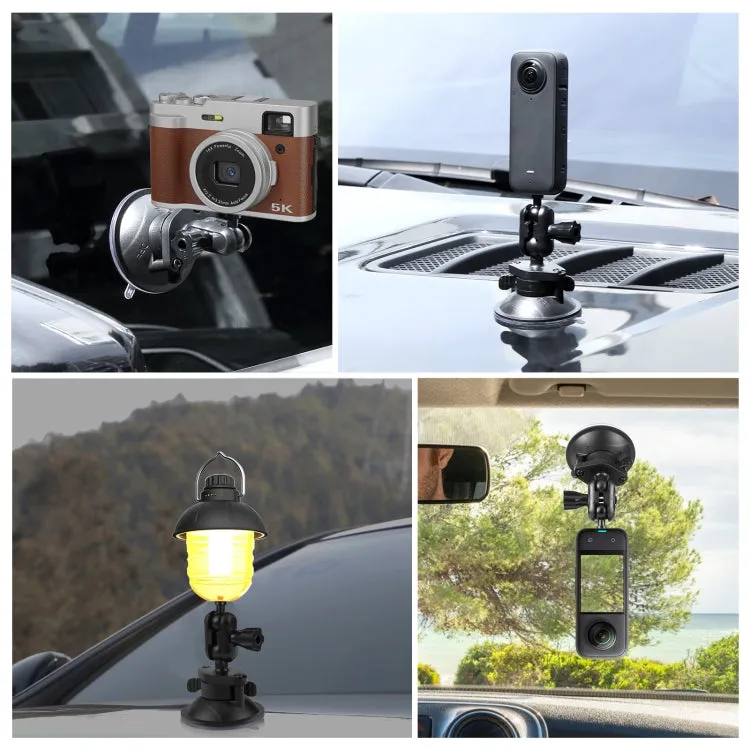 PULUZ 1/4 inch Magic Arm Suction Cup Mount (Black)
