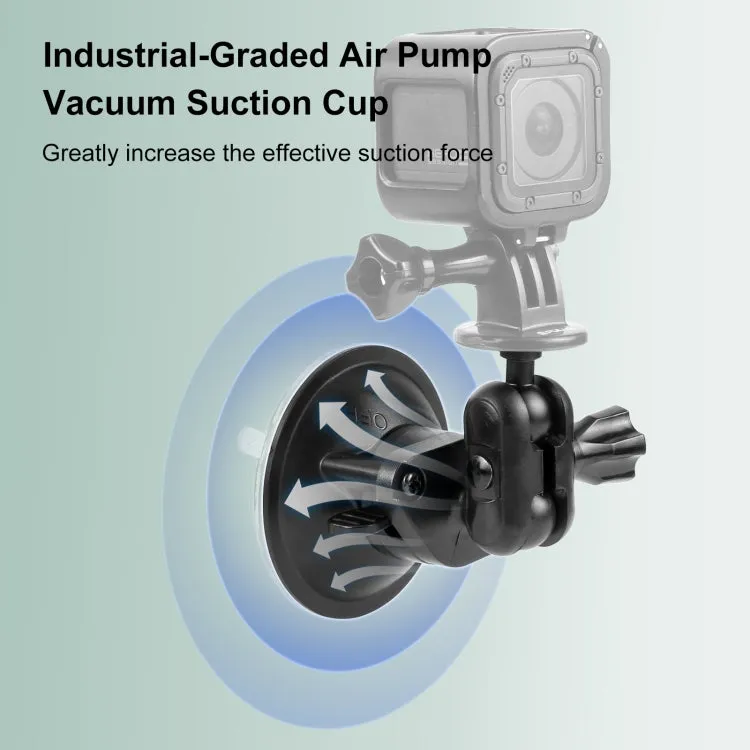 PULUZ 1/4 inch Magic Arm Suction Cup Mount (Black)