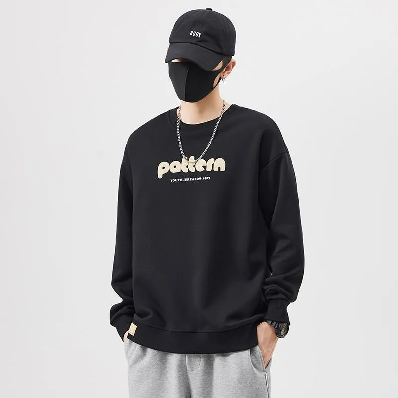 Pure Cotton Trendy Simplicity Print Sweatshirt