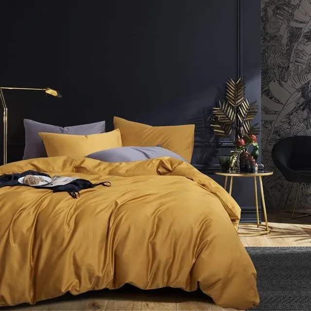 Pure Egyptian Cotton Solid Color Duvet Cover Set