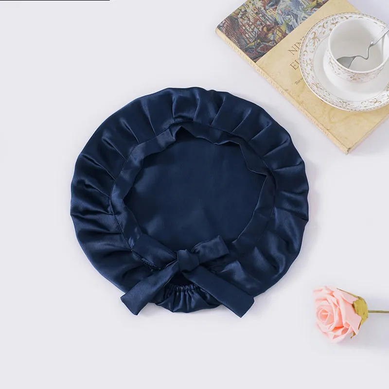 Pure Silk Hair Cap with Ribbons