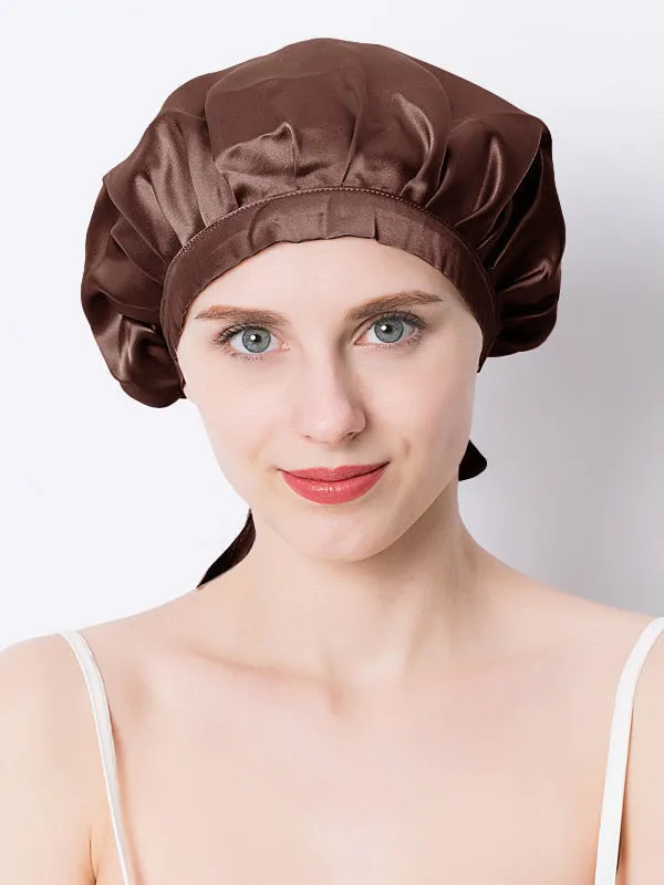 Pure Silk Hair Cap with Ribbons