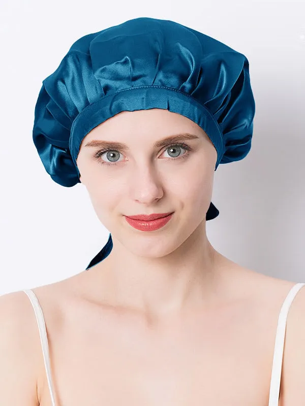 Pure Silk Hair Cap with Ribbons
