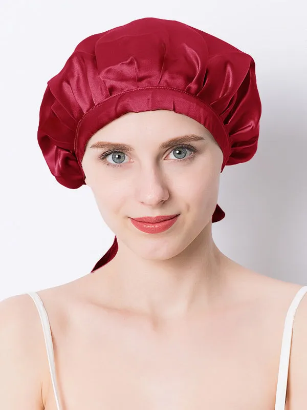 Pure Silk Hair Cap with Ribbons