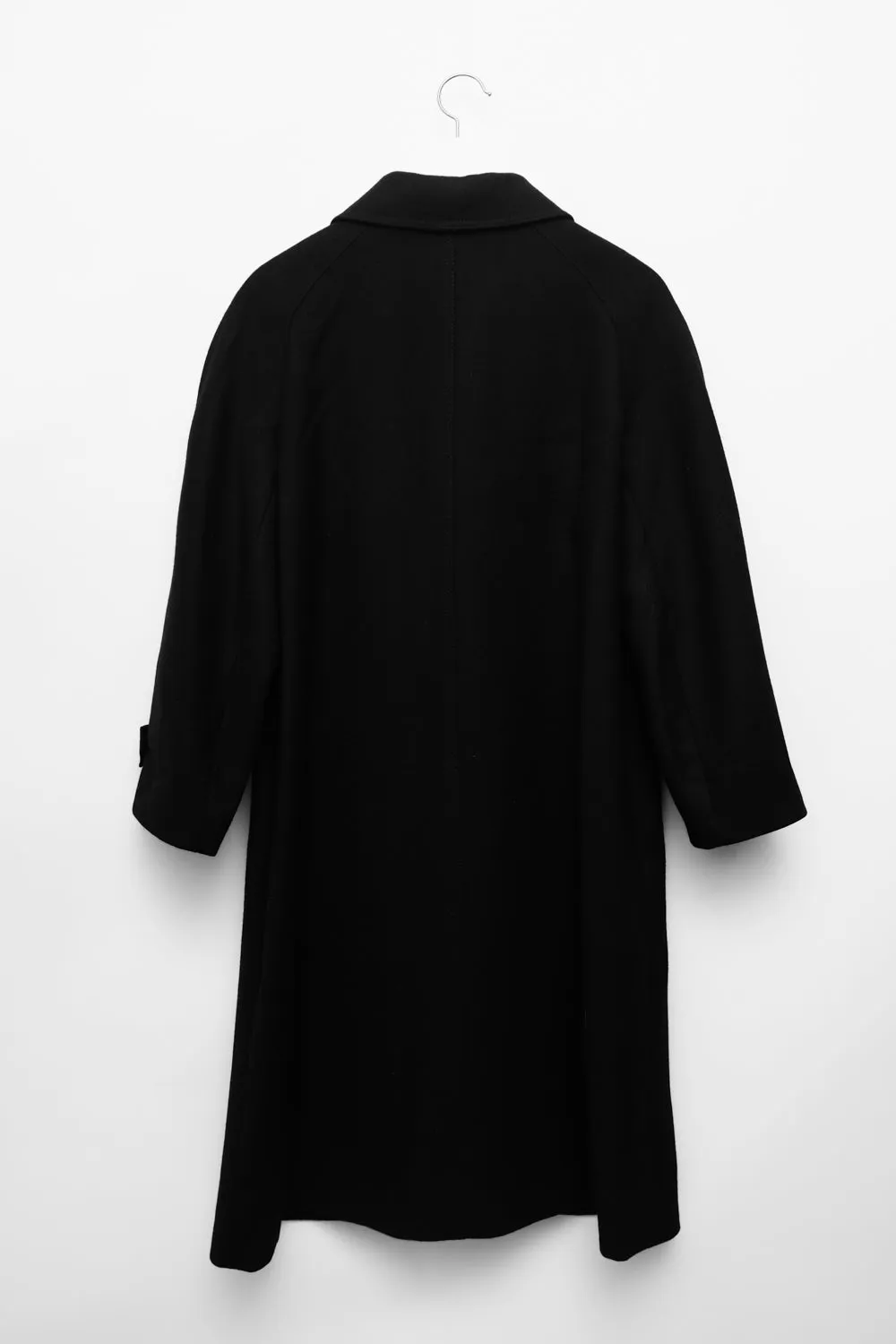 PURE WOOL BLACK MINIMAL COAT