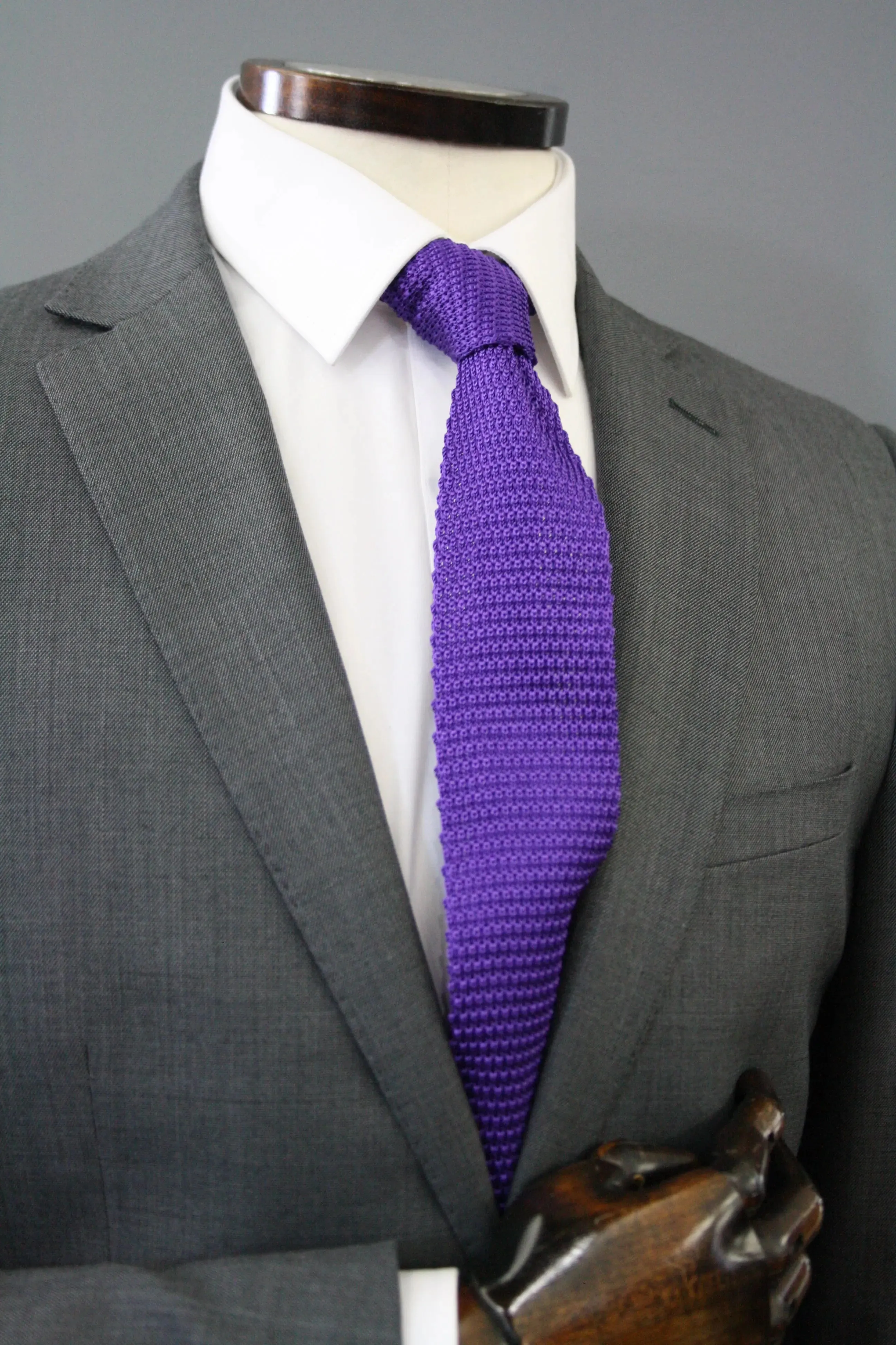 Purple Knitted Silk Tie