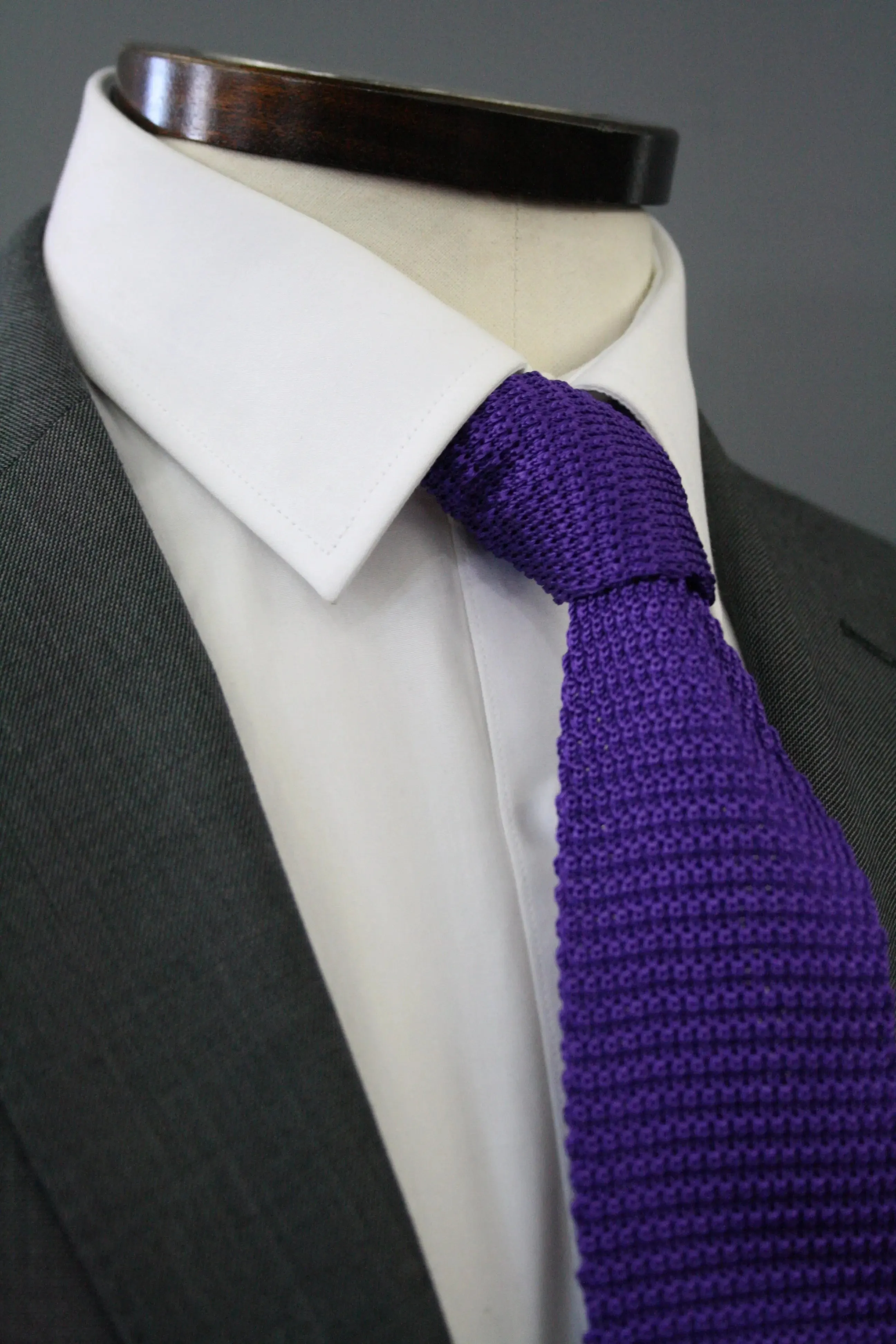 Purple Knitted Silk Tie