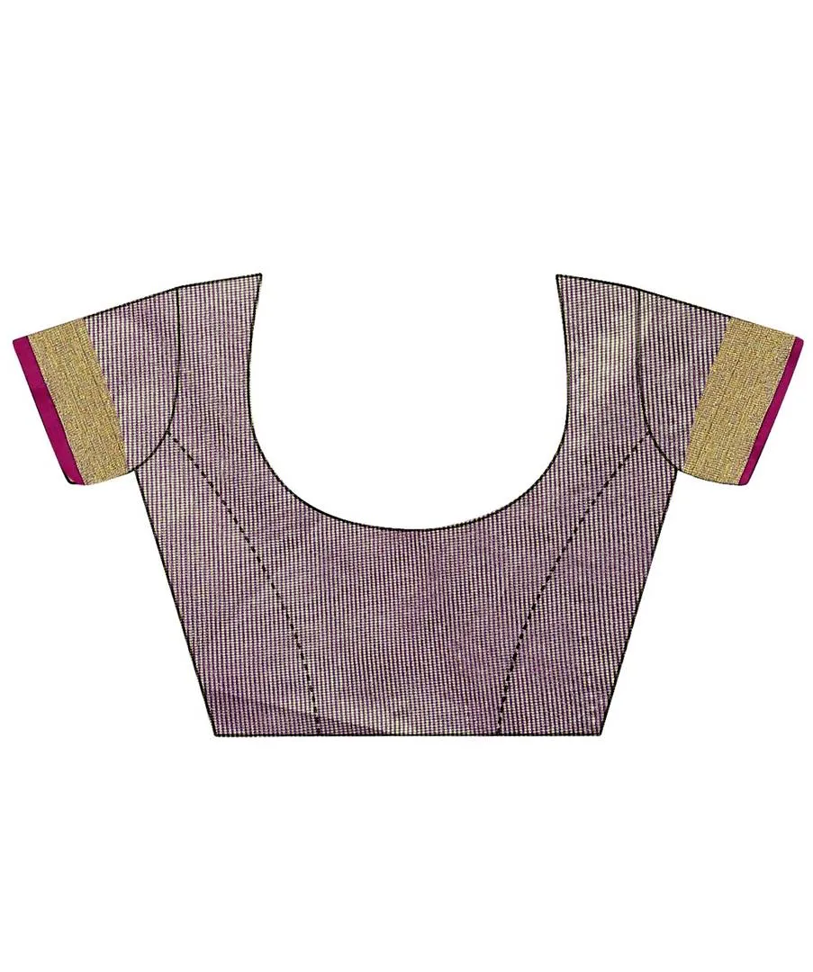 Purple Solid Art Silk Saree with Blouse piece