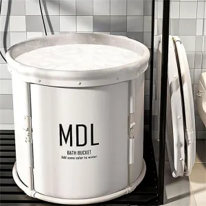 Quick-Fold Insulated Portable Bathtub with Dual Drainage