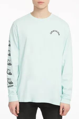 Quiksilver Guys Graphic Light Blue Long Sleeve Tee