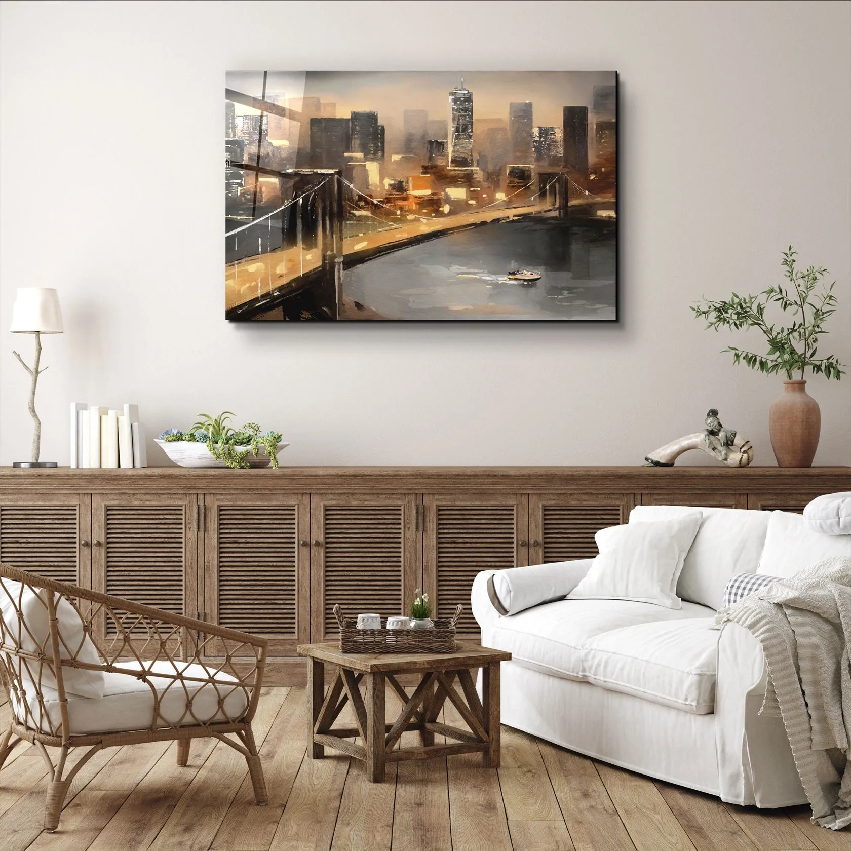 ・"Abstract Bridge"・Glass Wall Art