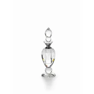"Amani" 8.4" Tall Clear Glass Perfume Bottle, Pedestal Faceted