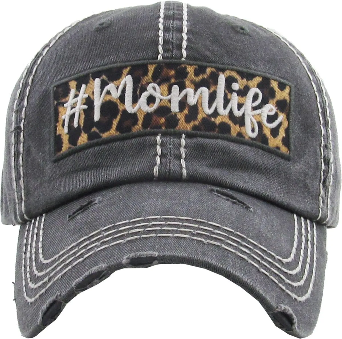 "Momlife" Leopard Vintage Vintage ball Cap