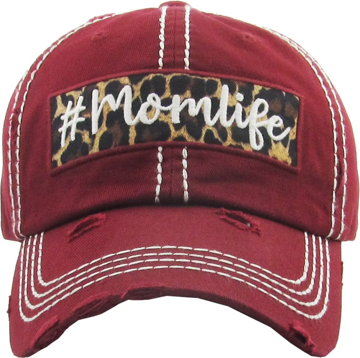 "Momlife" Leopard Vintage Vintage ball Cap