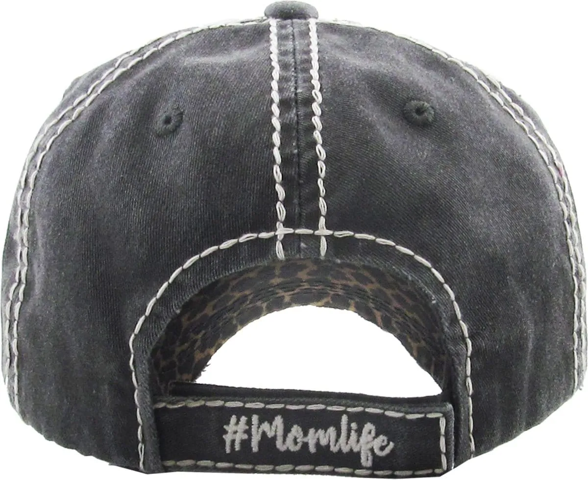 "Momlife" Leopard Vintage Vintage ball Cap