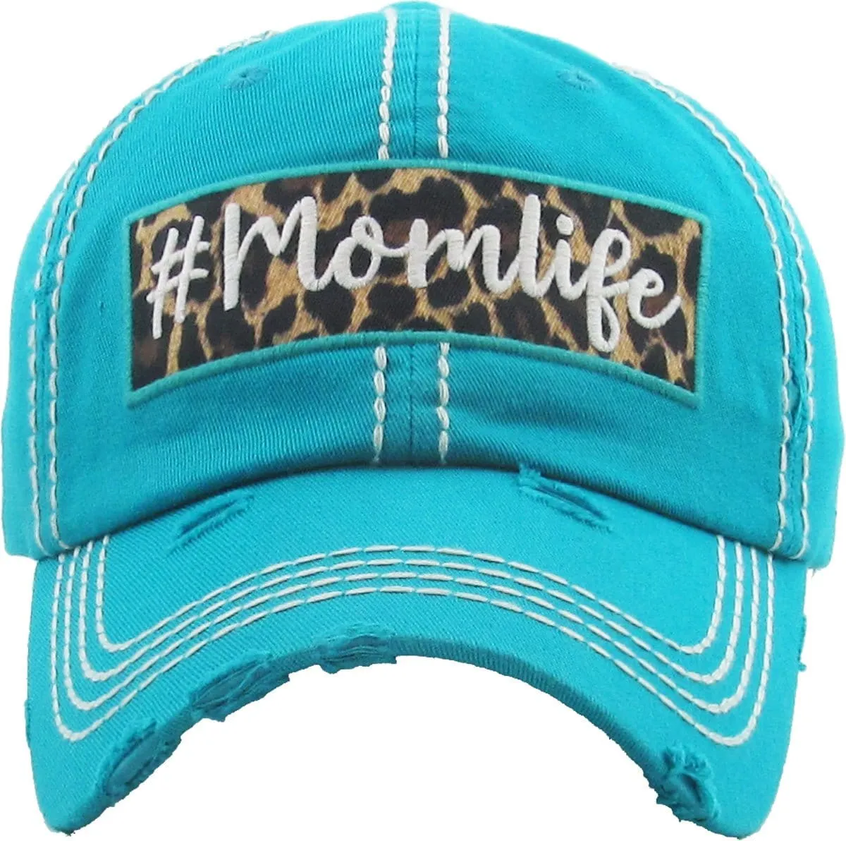 "Momlife" Leopard Vintage Vintage ball Cap