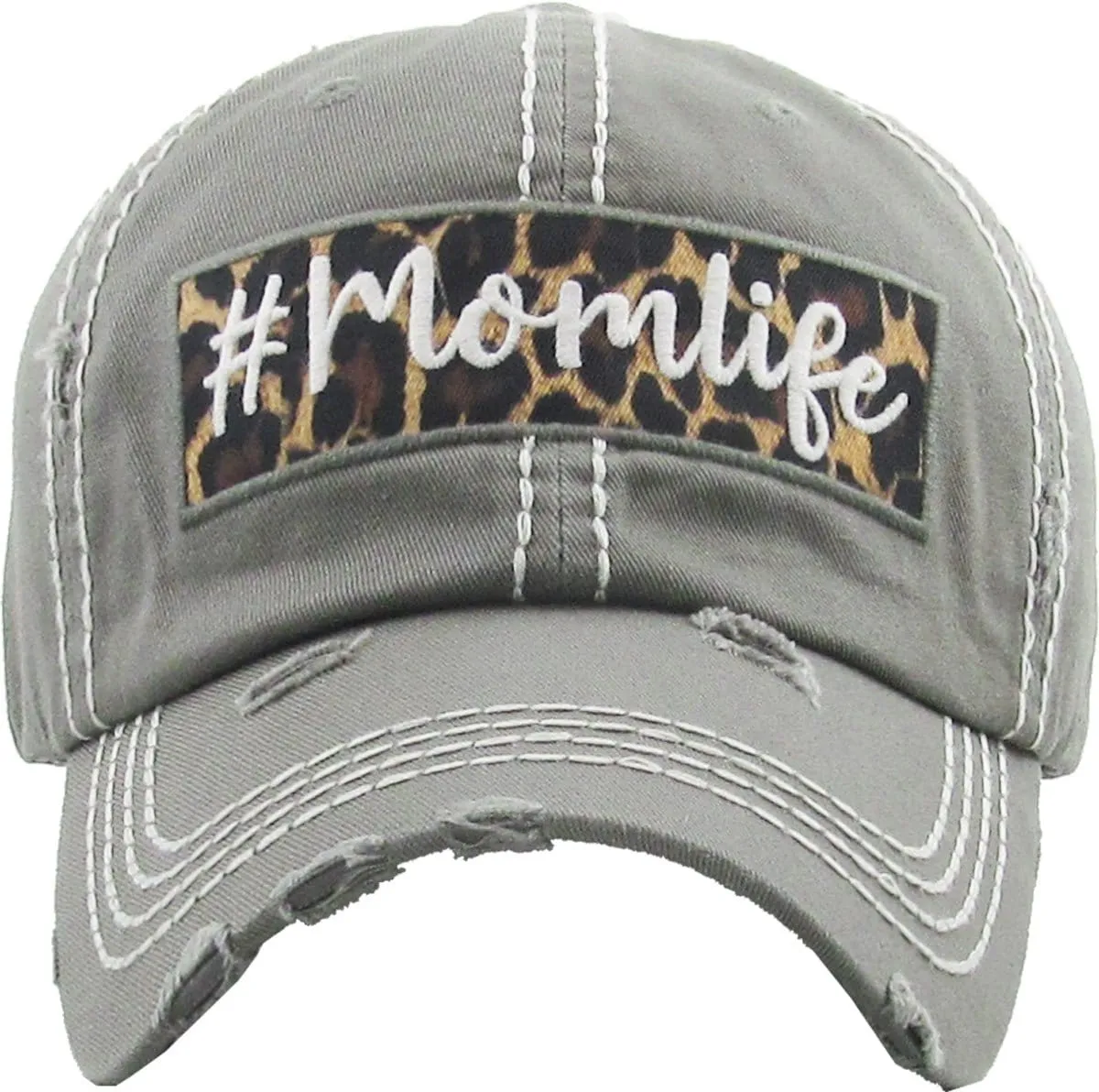 "Momlife" Leopard Vintage Vintage ball Cap