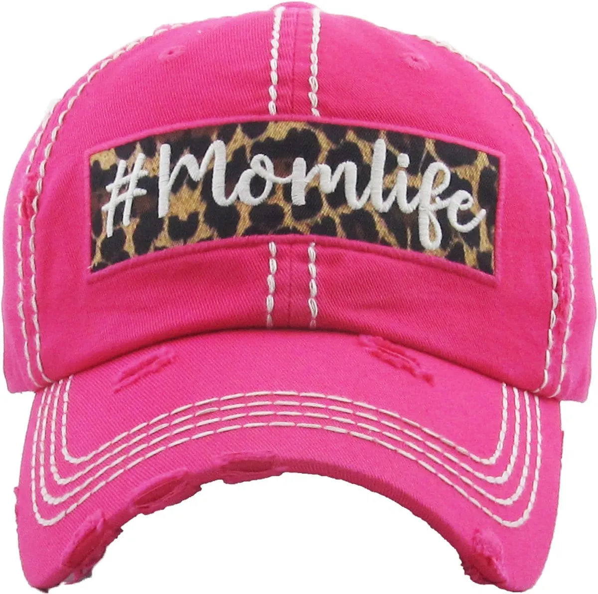 "Momlife" Leopard Vintage Vintage ball Cap