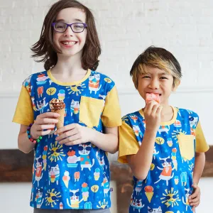 "We All Meow for Ice Cream" Cats Short Sleeve Pocket Tee