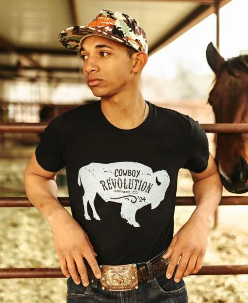 "White Buffalo '24"  Cowboy Revolution Short Sleeve Tri-Blend Tee