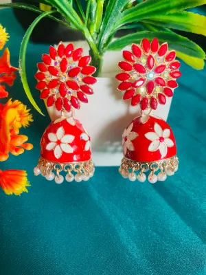 RAADA RED JHUMKIS