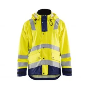 Rain&#x20;Jacket&#x20;Level&#x20;2&#x20;4302&#x20;High&#x20;Vis&#x20;Geel&#x2F;Marine&#x20;-&#x20;Bl&#xE5;kl&#xE4;der