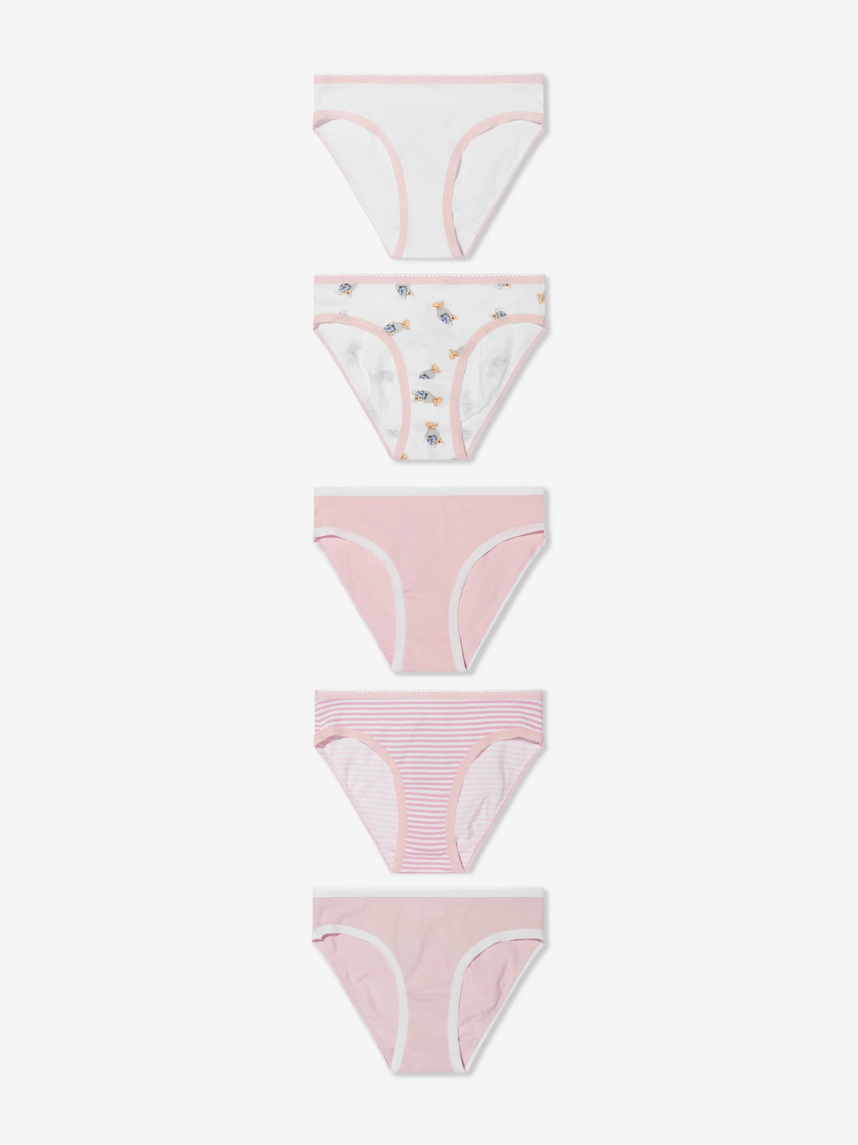 Ralph Lauren Girls 5 Pack Bikini Brief Set in Multicolour