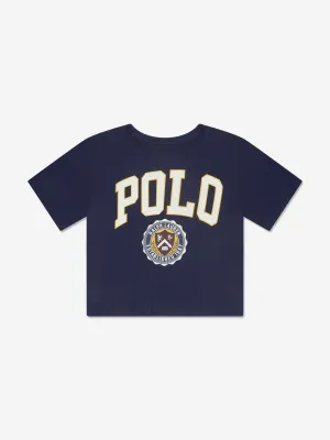 Ralph Lauren Girls Varsity Polo T-Shirt in Navy