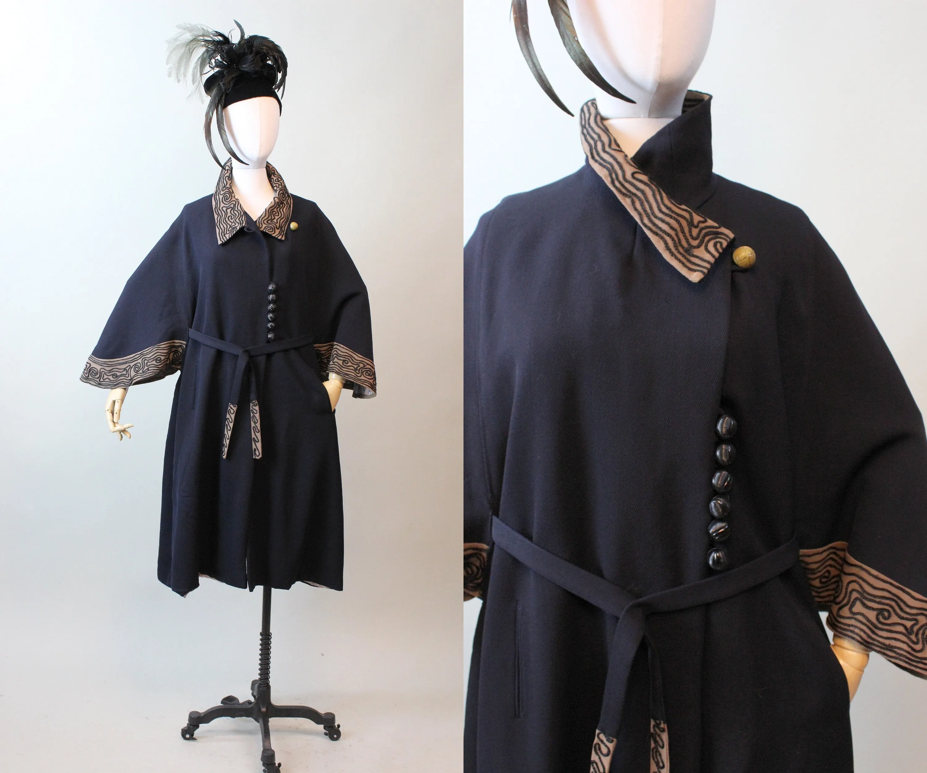 RARE 1910 EDWARDIAN CAPE soutache coat all sizes | new fall
