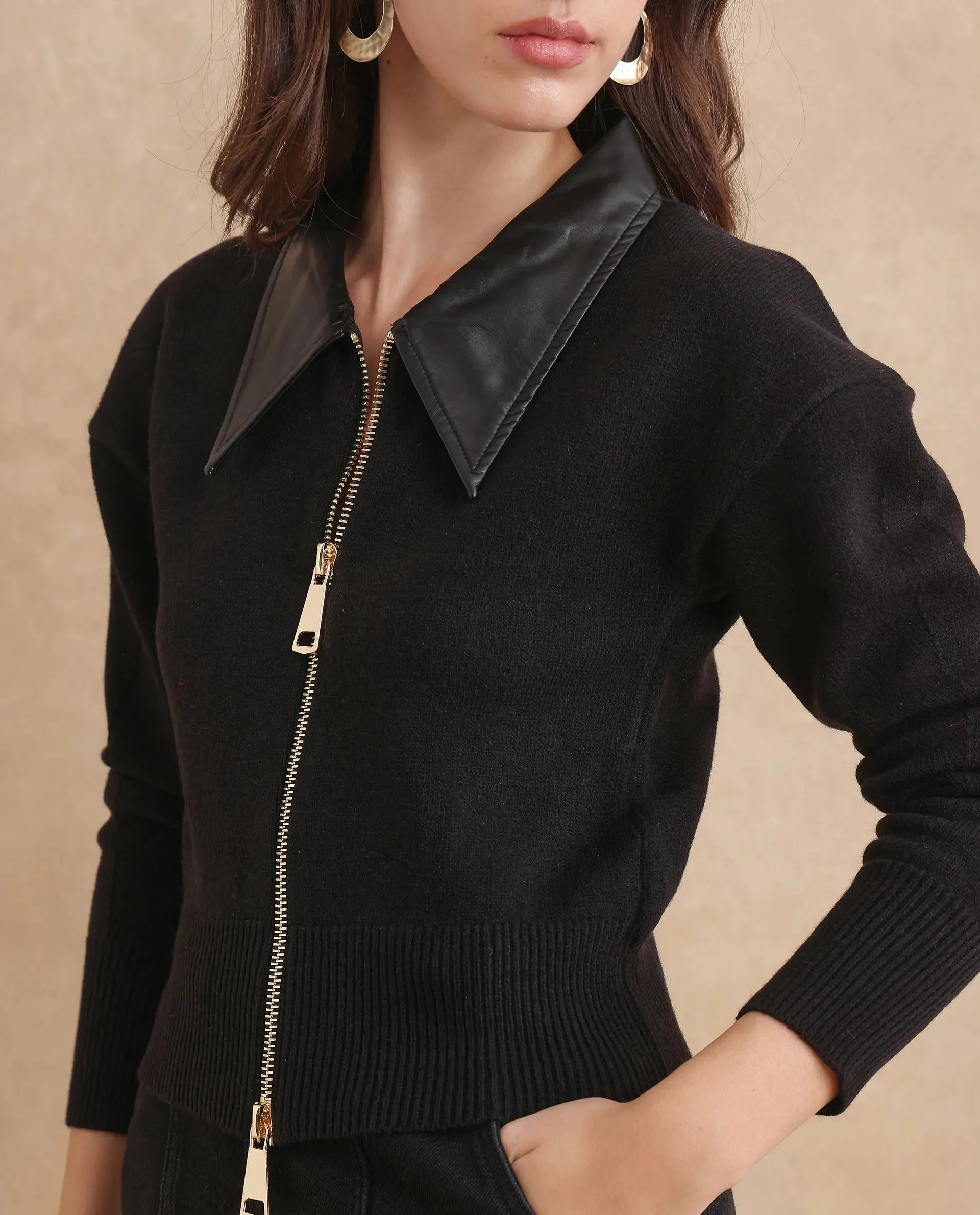 Rareism Women Serpen Black Jacket