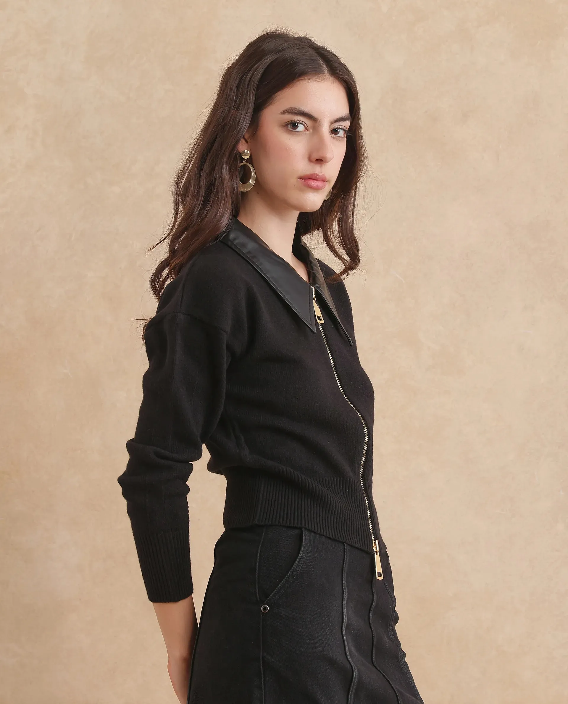 Rareism Women Serpen Black Jacket