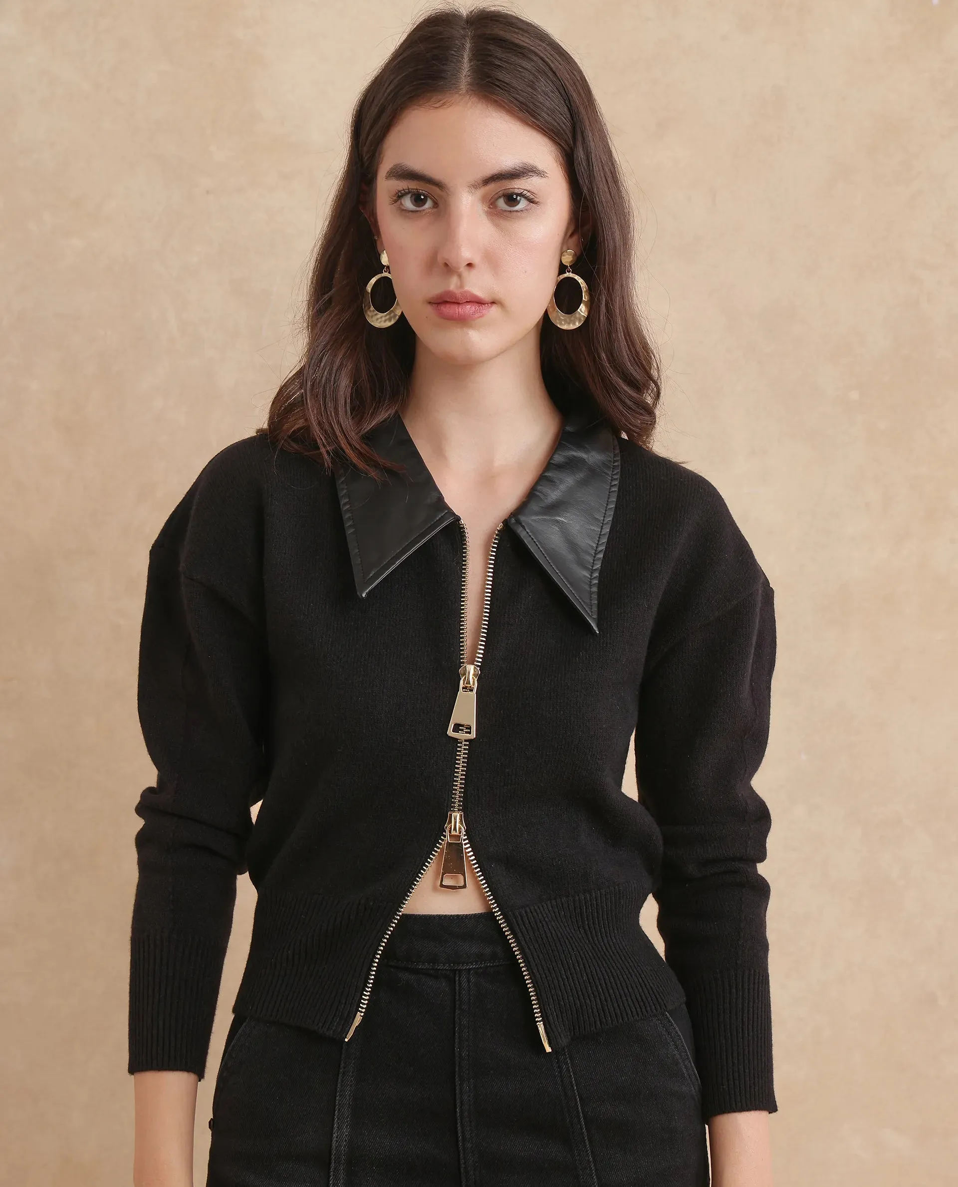 Rareism Women Serpen Black Jacket