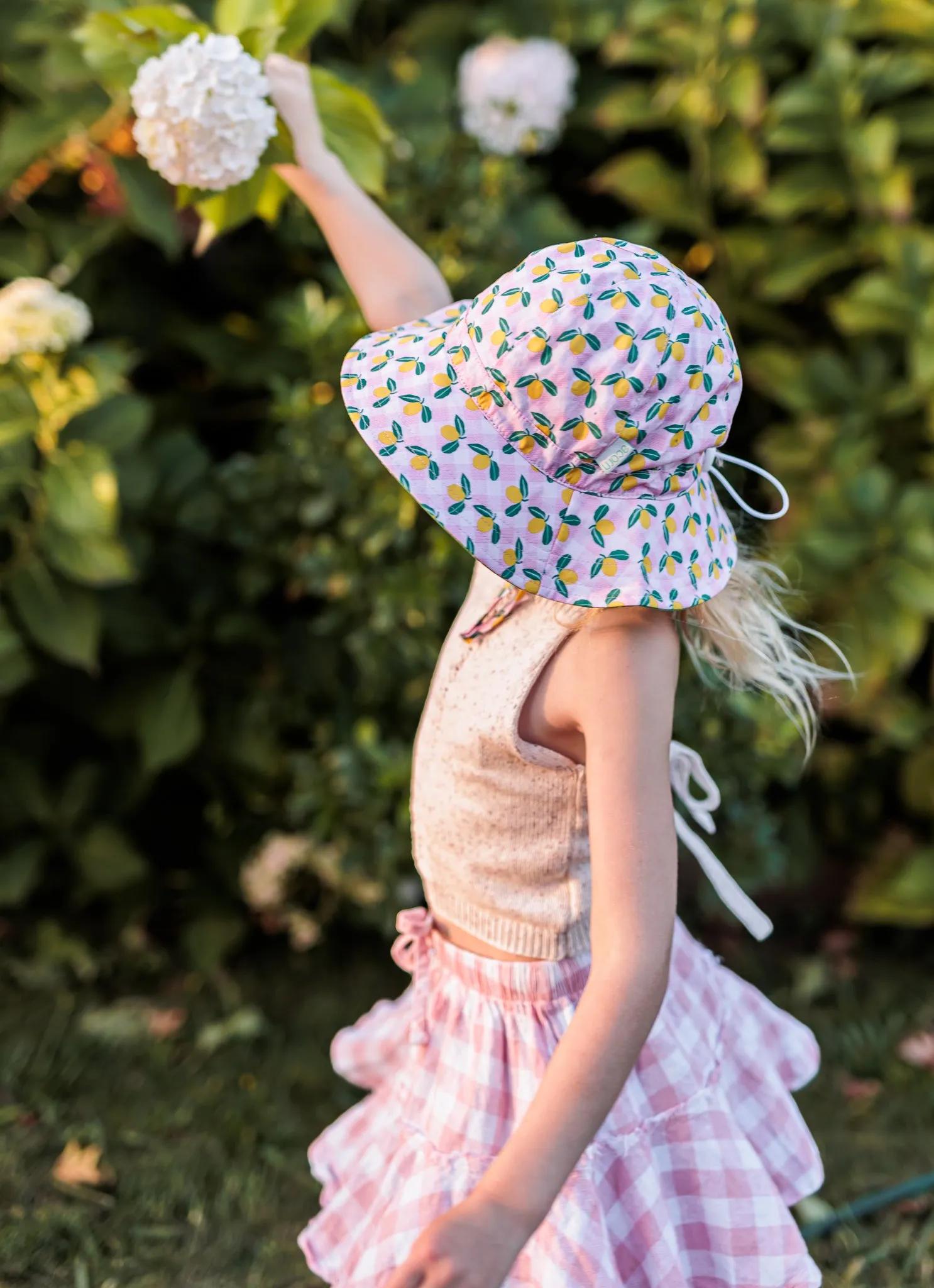 Ravello Gingham Wide Brim Sunhat