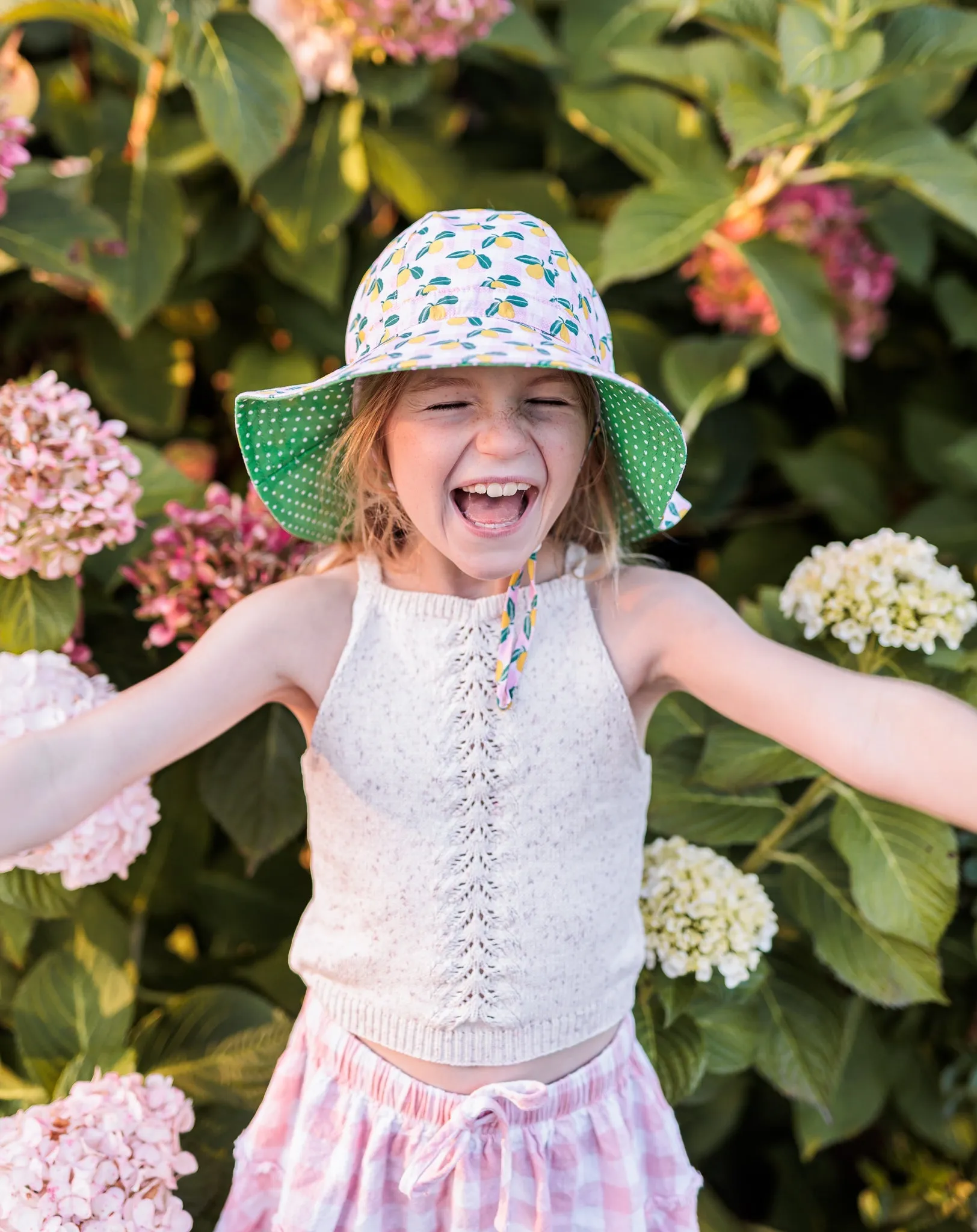 Ravello Gingham Wide Brim Sunhat