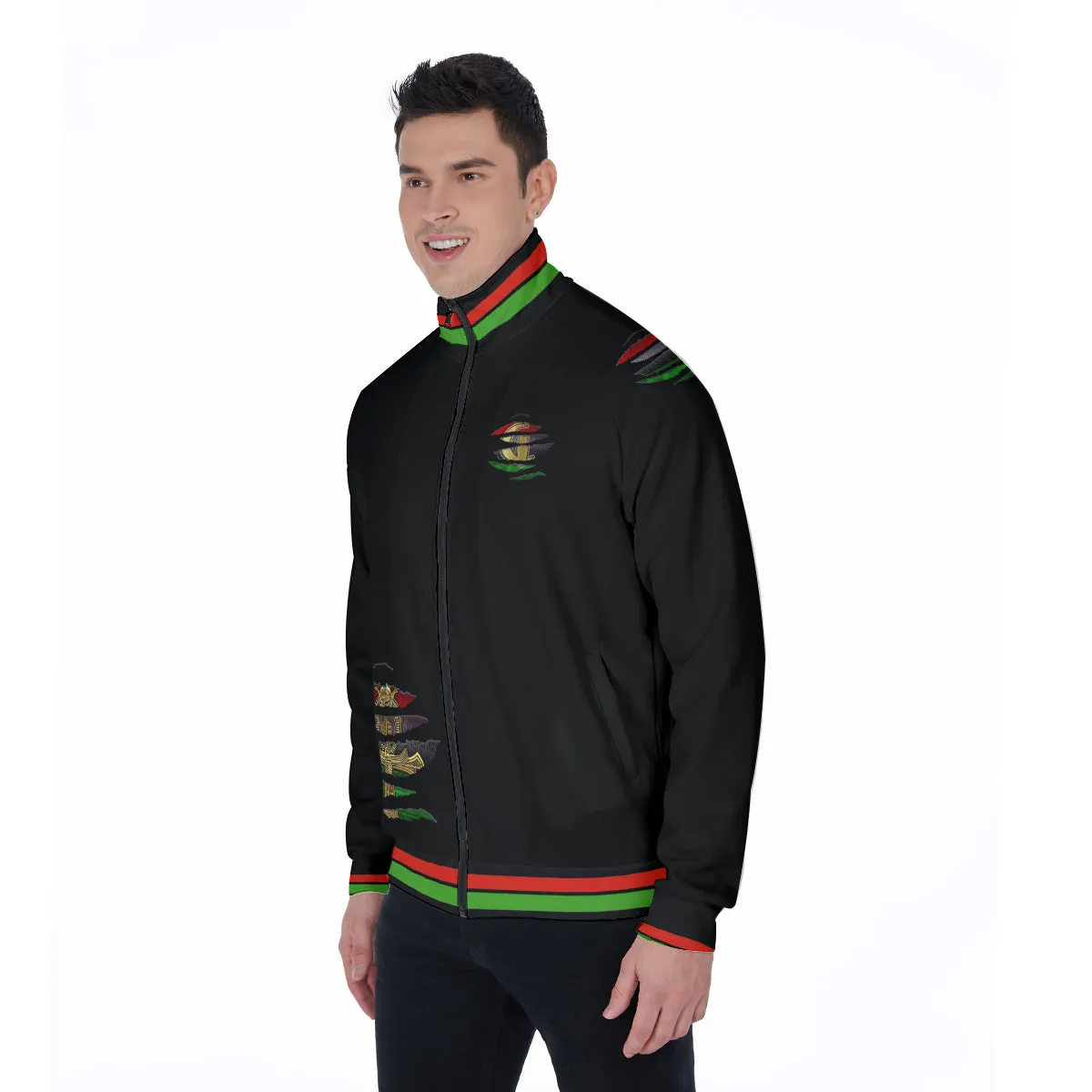 RBG ANKH B RIPPED Stand Collar Jacket