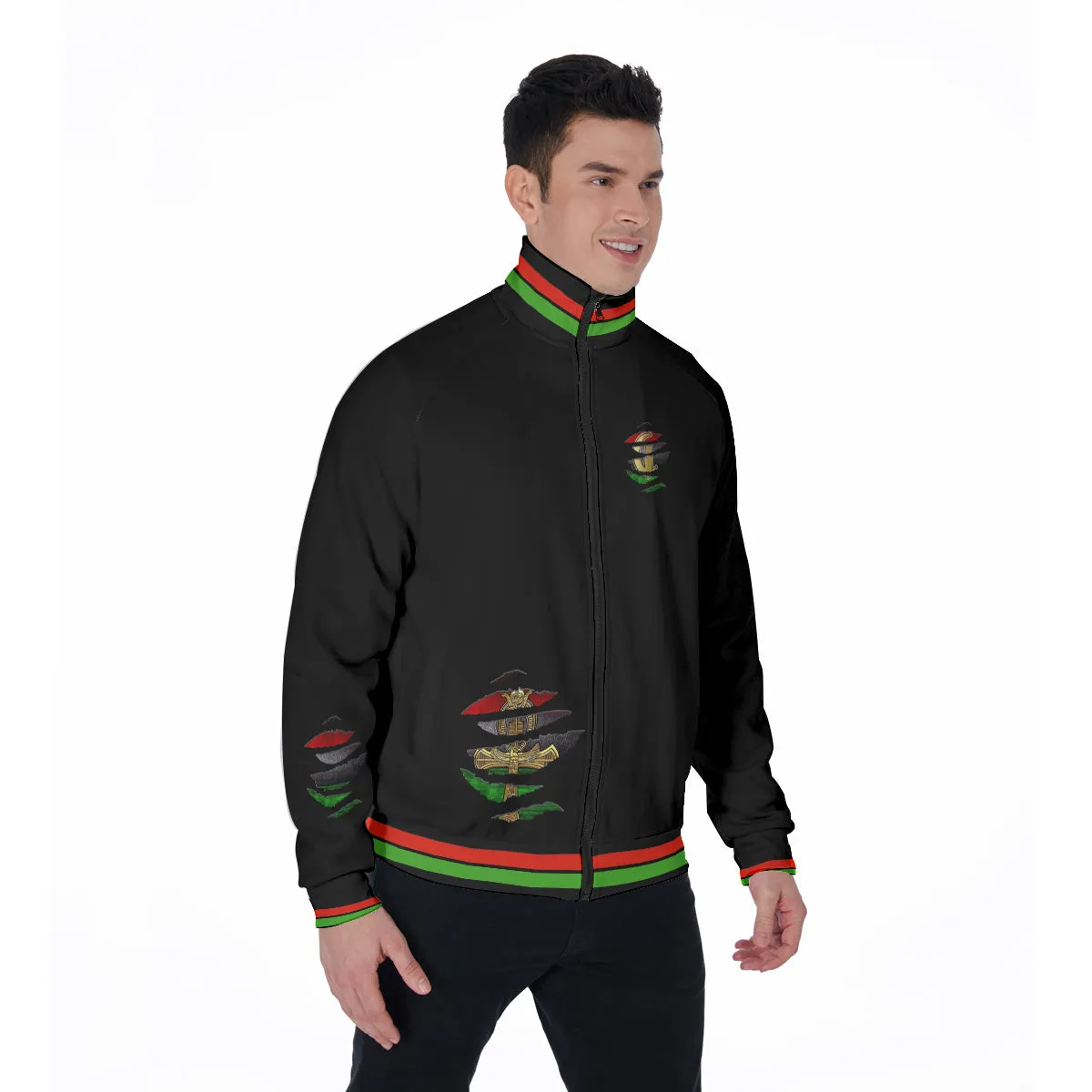 RBG ANKH B RIPPED Stand Collar Jacket