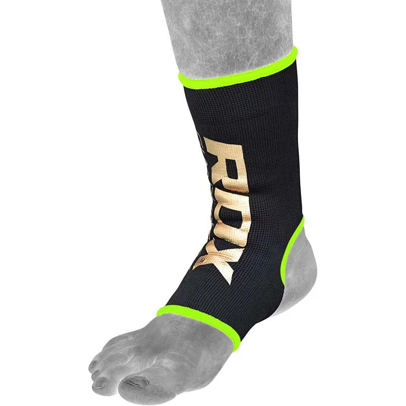 RDX AB Black & Green Ankle Support Sprain Protection Compression Sleeve OEKO-TEX® Standard 100 certified