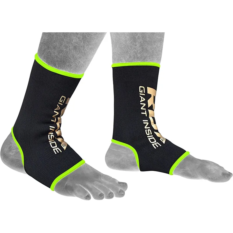 RDX AB Black & Green Ankle Support Sprain Protection Compression Sleeve OEKO-TEX® Standard 100 certified