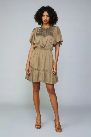 Rear Flutter Sleeve Mini Dress