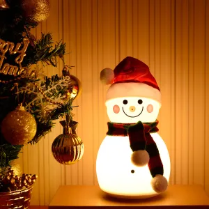 Rechargeable Portable Christmas Snowman Music Night Light