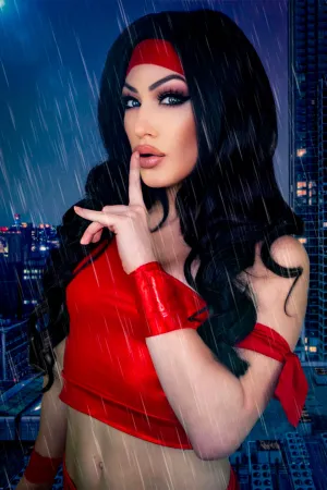 Red Assassin Crop Top and Low-rise Bottoms Set