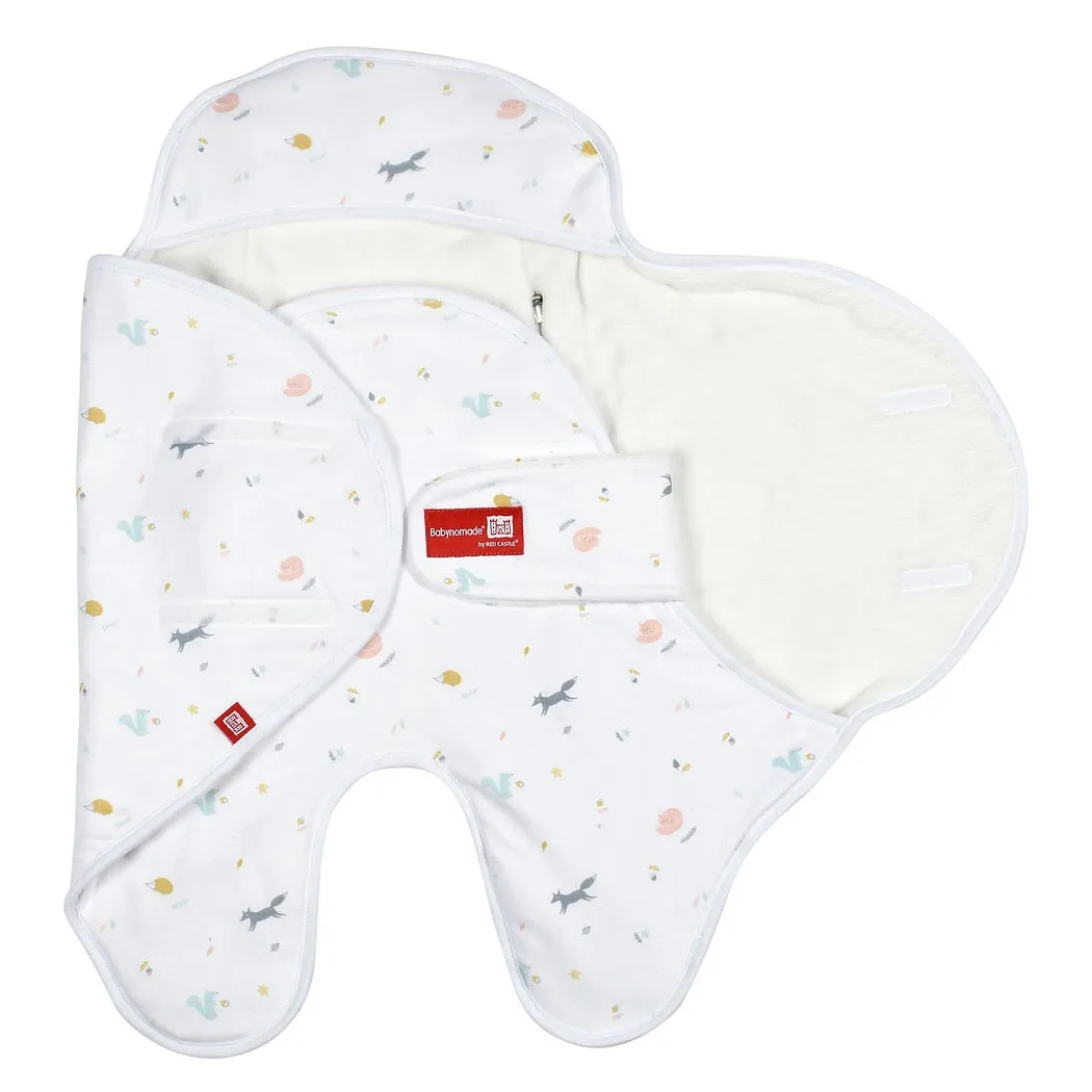 Red Castle Babynomade Double Fleece Blanket, 0-6 Months (Happy Fox/White)