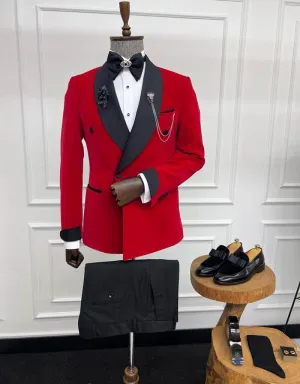 Red Double Breasted Tuxedo