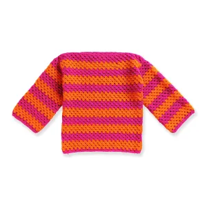 Red Heart Bright Stripes Crochet Sweater
