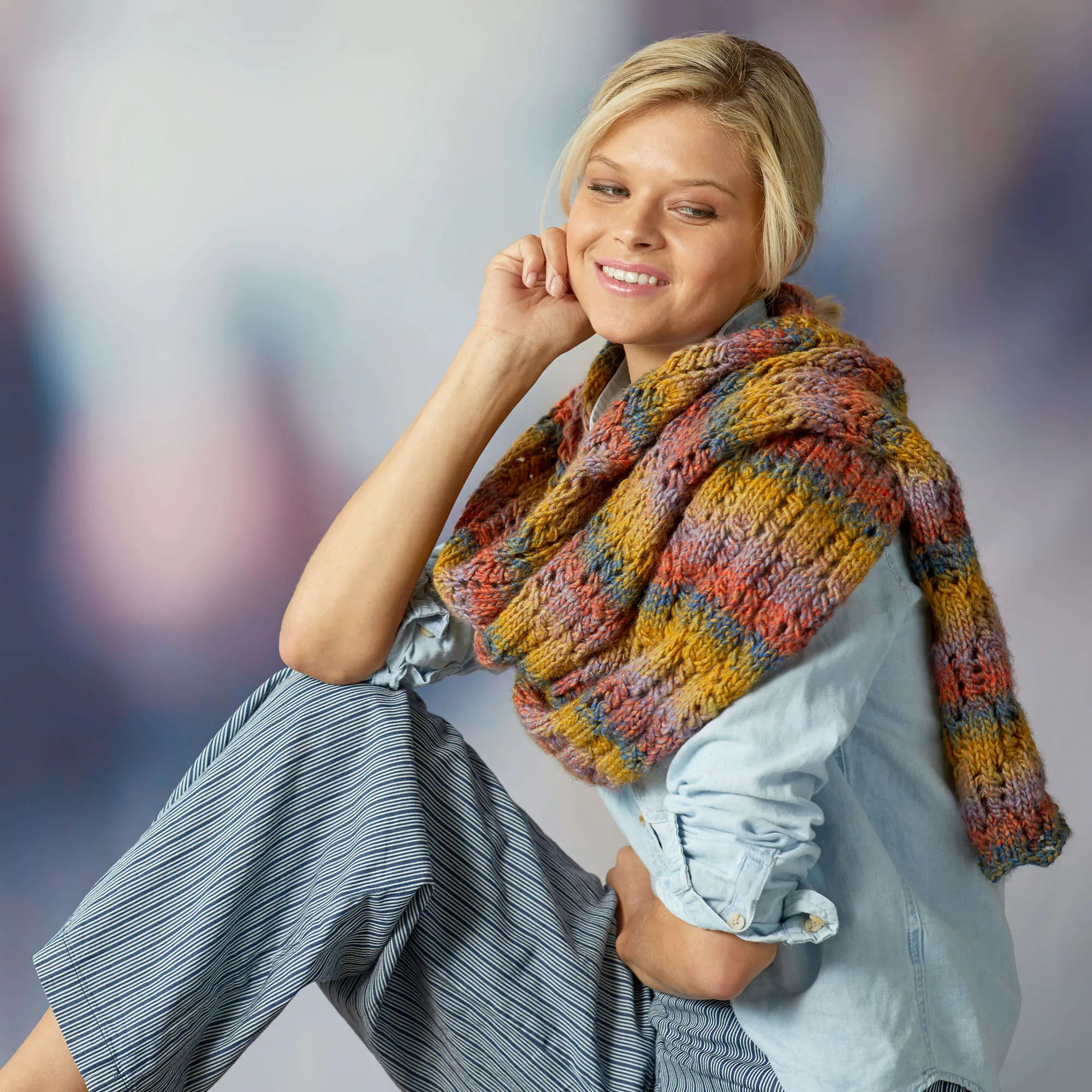 Red Heart Rendezvous Knit Shawl