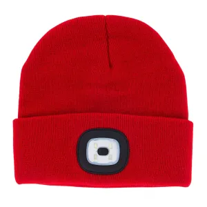 Red Rechargeable LED Beanie