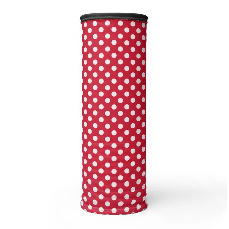 Red White black polka swiss dots, designer Neck gaiter face mask covers, tube scarf, minnie bandana Balaclava Beanie,  Gift for her, women