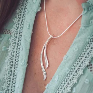 Reed Long Silver Pendant Necklace