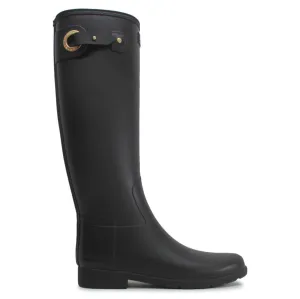 Refined Tall Eyelet Rubber Textile Women's Calf Length Wellington Boots