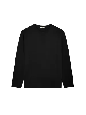 Regenerative Merino Wool Sweater—black